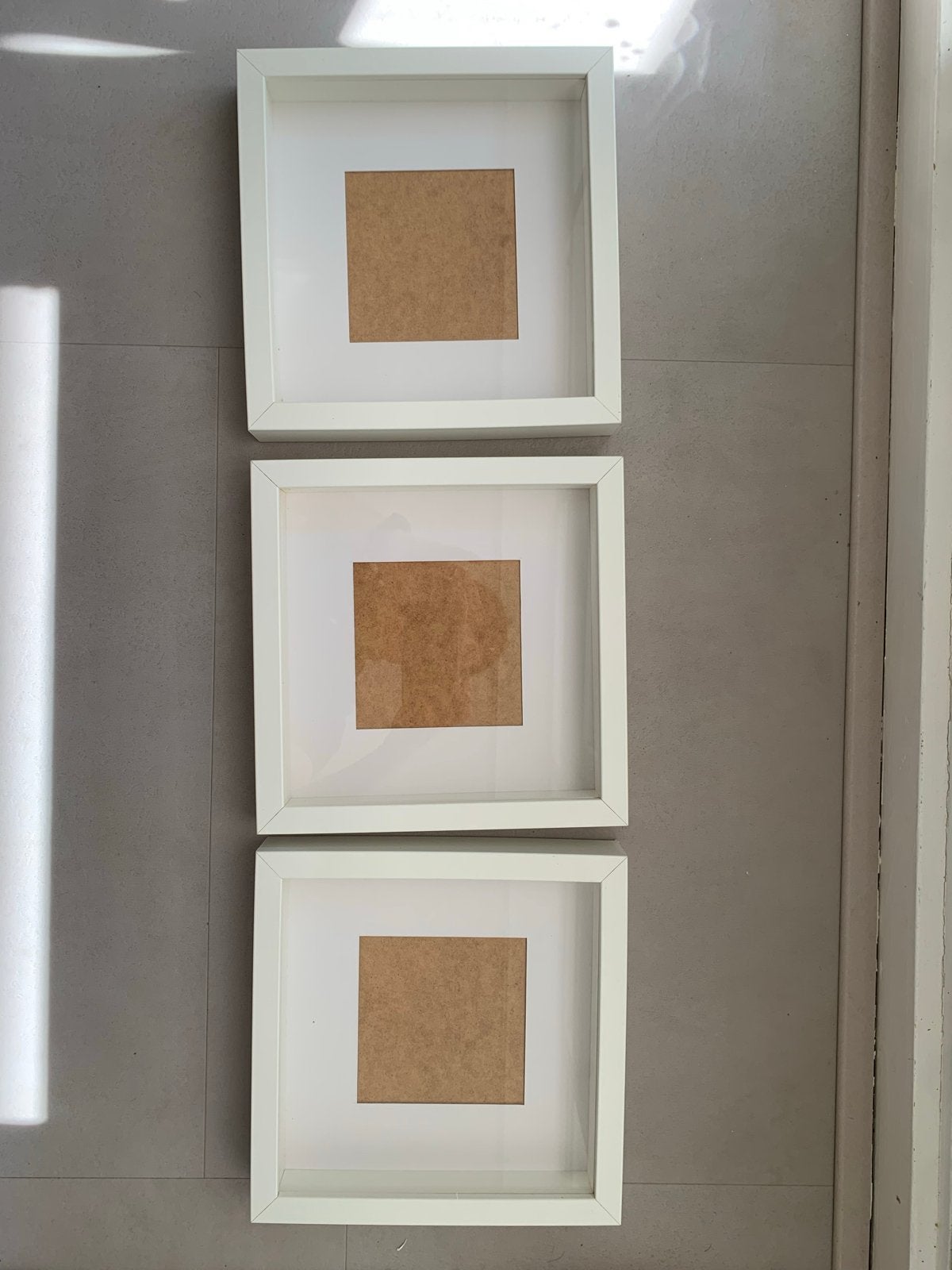Set van 3 IKEA RIBBA fotolijsten wit 23x23 cm, Gebruikt, Ophalen of Verzenden, Fotolijst, Wit