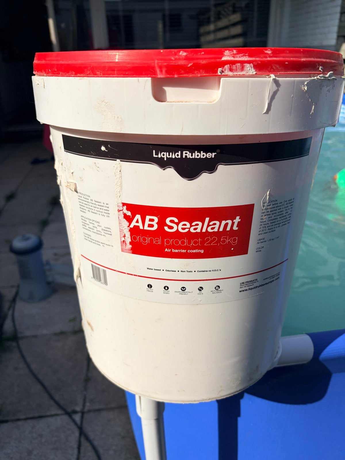 Liquid Rubber AB Sealant 22,5 kg - Luchtdichtingscoating, Ophalen, Wit, 20 liter of meer, Verf