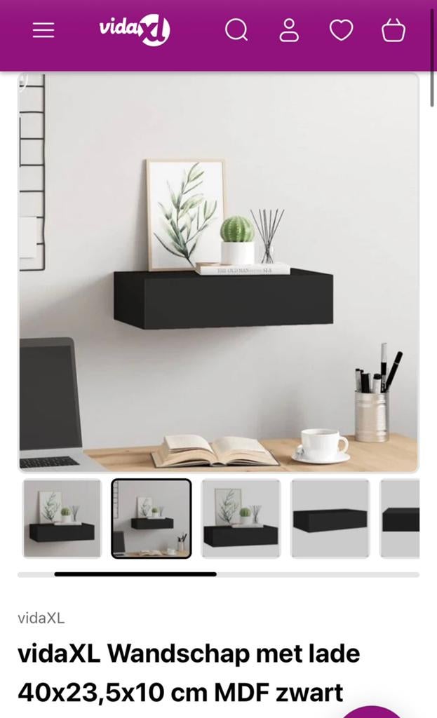2x wandplank VidaXL nieuw!, Ophalen, Nieuw