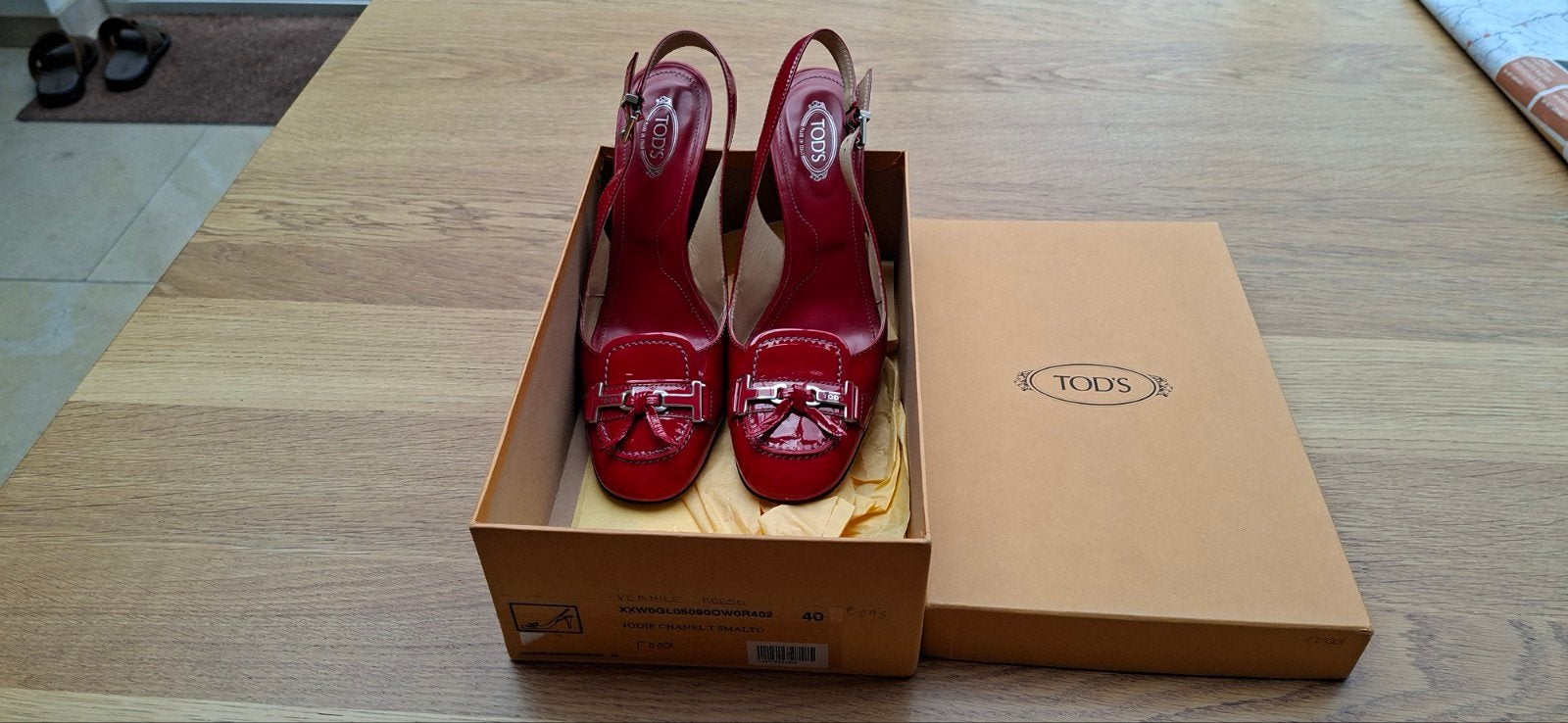 Tod's slingbacks maat 40 rood, Pumps, Ophalen of Verzenden, Zo goed als nieuw, Tod's