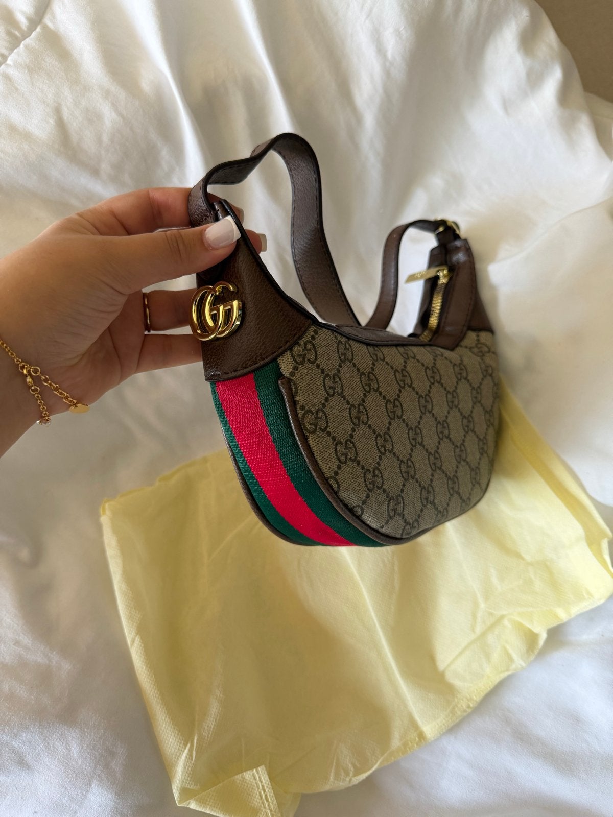 Nieuwe Gucci Ophidia GG Mini Schoudertas, Ophalen of Verzenden, Nieuw, Bruin, Schoudertasje