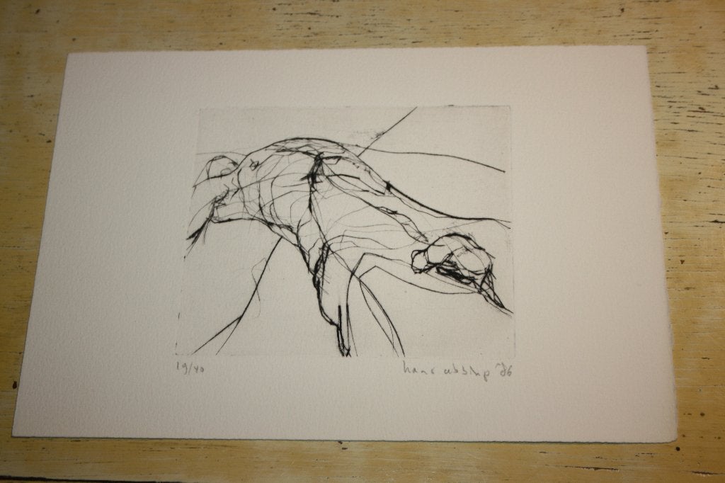 Hans Abbing Drypoint a 1986-1 ets erotica, Ophalen of Verzenden, Ets
