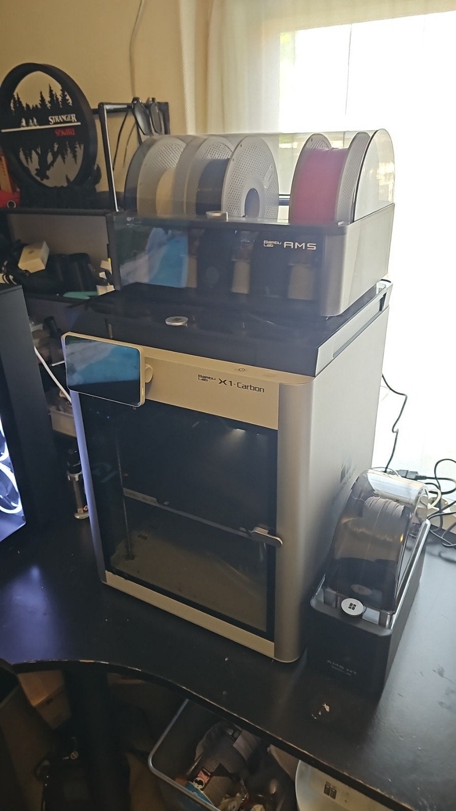 Bambu Lab X1 Carbon met AMS en aftermarket chamber heater, Computers en Software, 3D Printers, Ophalen, Zo goed als nieuw, Filament