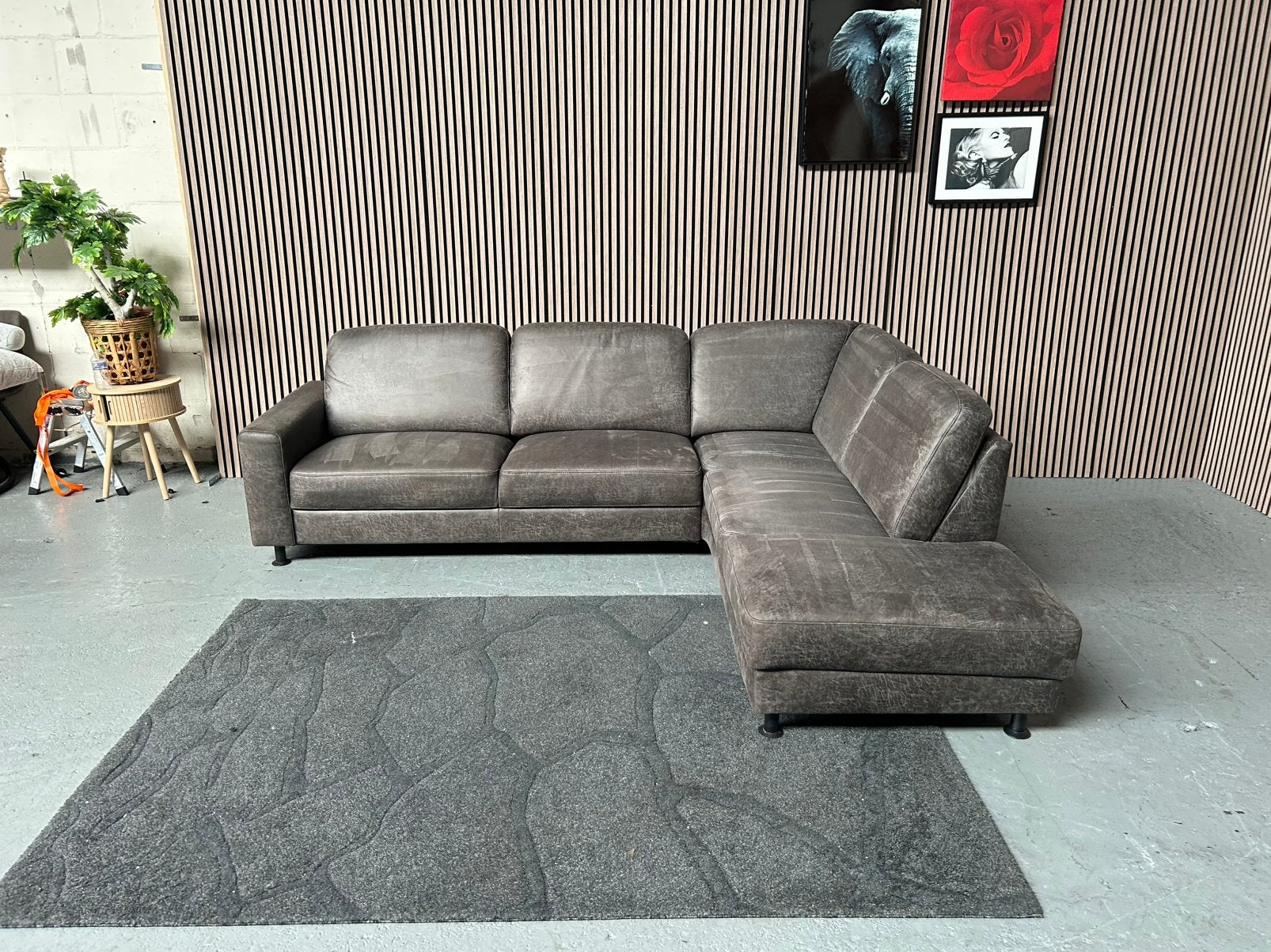 GRATIS LEVERING Hoekbank Antraciet 265X225 GEREINIGD, 250 tot 300 cm, Hoekbank, Ophalen of Verzenden, Zo goed als nieuw