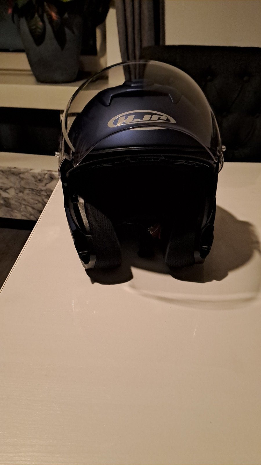 HJC HELM, blauw kleur. Is maat S, Fietsen en Brommers, Brommerhelmen, Ophalen, Nieuw, Small, HJC