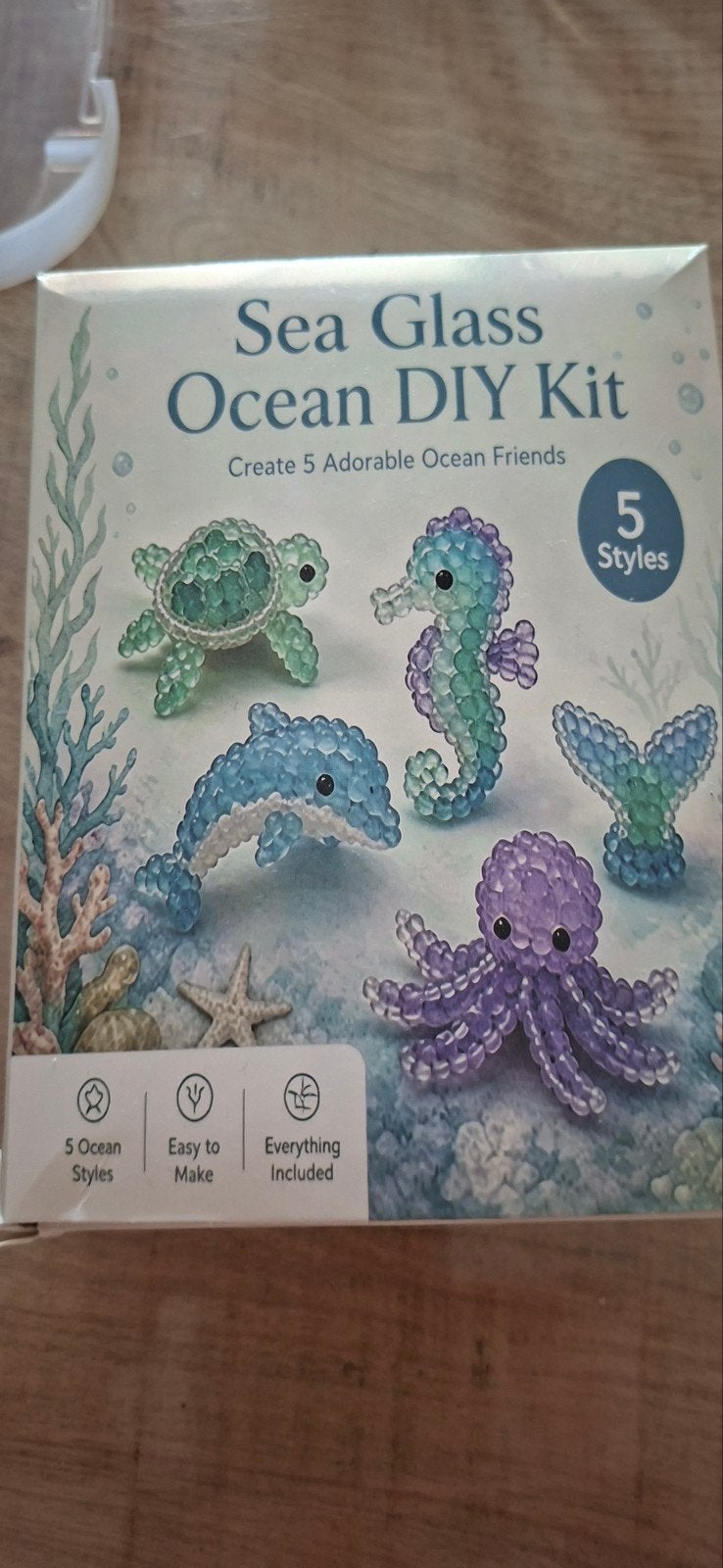 Sea Glass Ocean DIY Kit: 5 schattige zeedieren om te maken, Hobby en Vrije tijd, Knutselen, Ophalen of Verzenden, Zo goed als nieuw