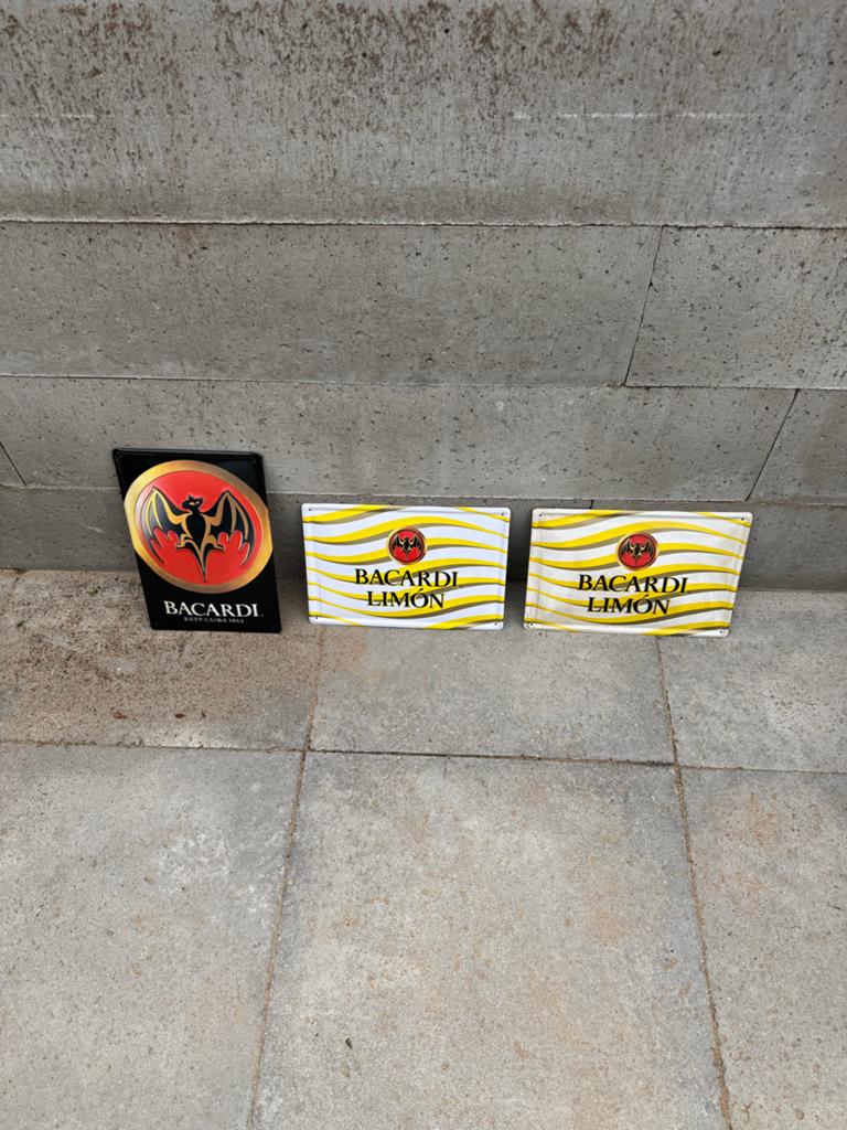 Bacardi Reclameborden, Verzamelen, Merken en Reclamevoorwerpen, Ophalen of Verzenden, Gebruikt, Reclamebord