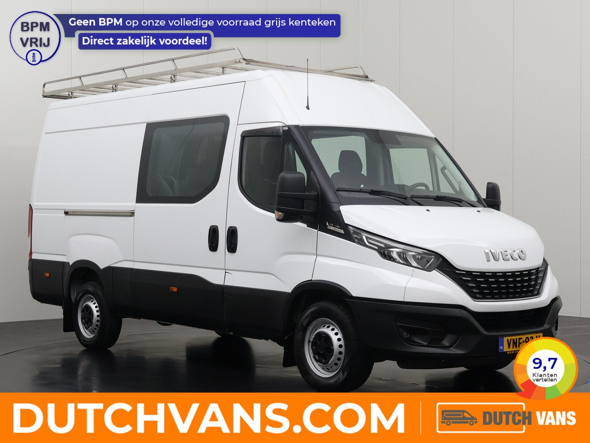 Iveco Daily 35S18 3.0L Automaat Dubbele Cabine L2H2 | 6-Pers, Auto's, Automaat, Dealer onderhouden, Achterwielaandrijving, Gebruikt