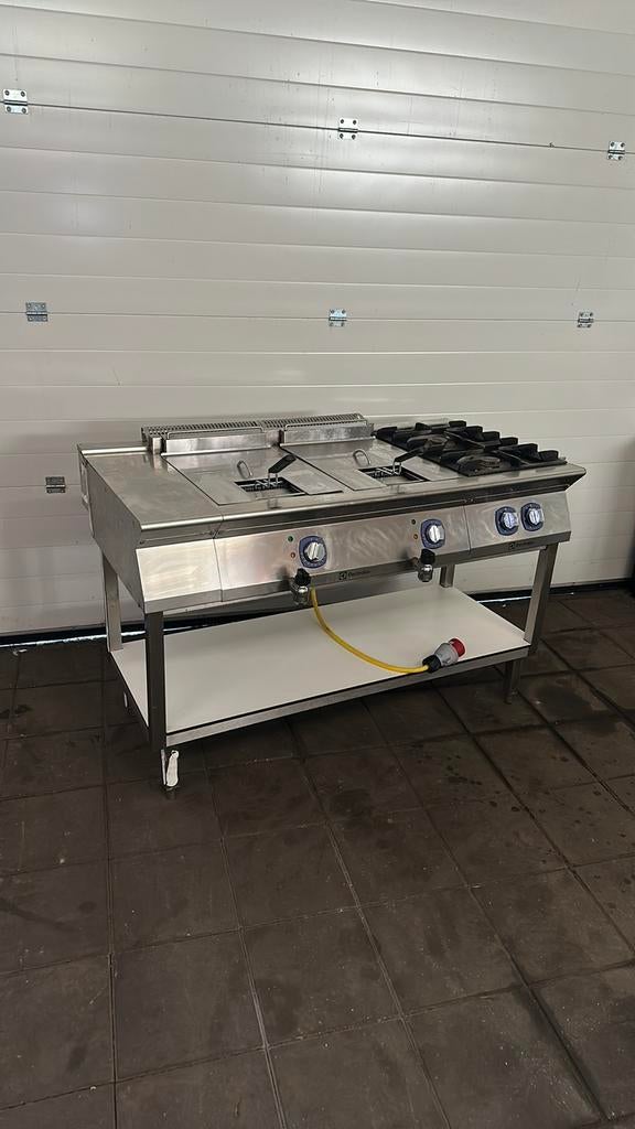 Electrolux dubbele frituur en gasfornuis modulair., Witgoed en Apparatuur, Frituurpannen, Ophalen, Zo goed als nieuw, ..., ...