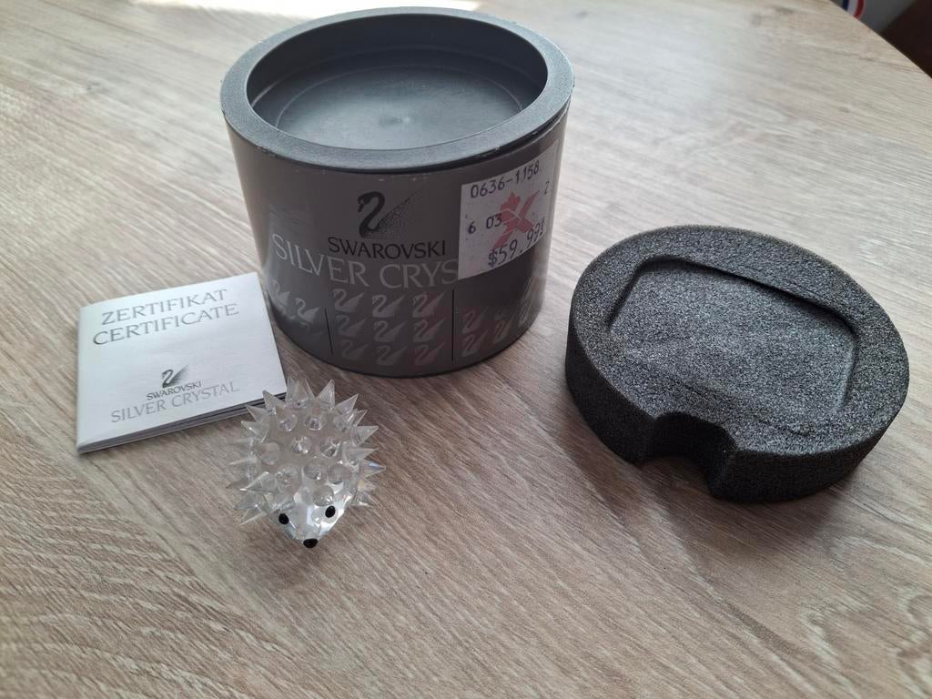 Swarovski in box egel, Verzamelen, Ophalen of Verzenden, Gebruikt, Figuurtje