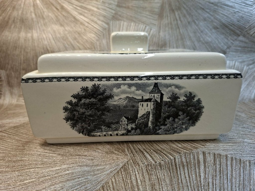 zwart landschap koekdoos societe ceramique, Verzenden