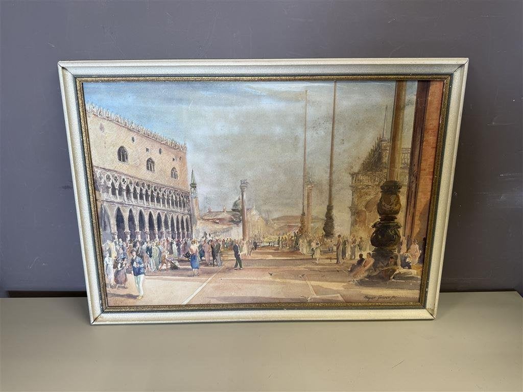 aquarelschilderij Venetië, gesigneerd schilderij, Ophalen of Verzenden