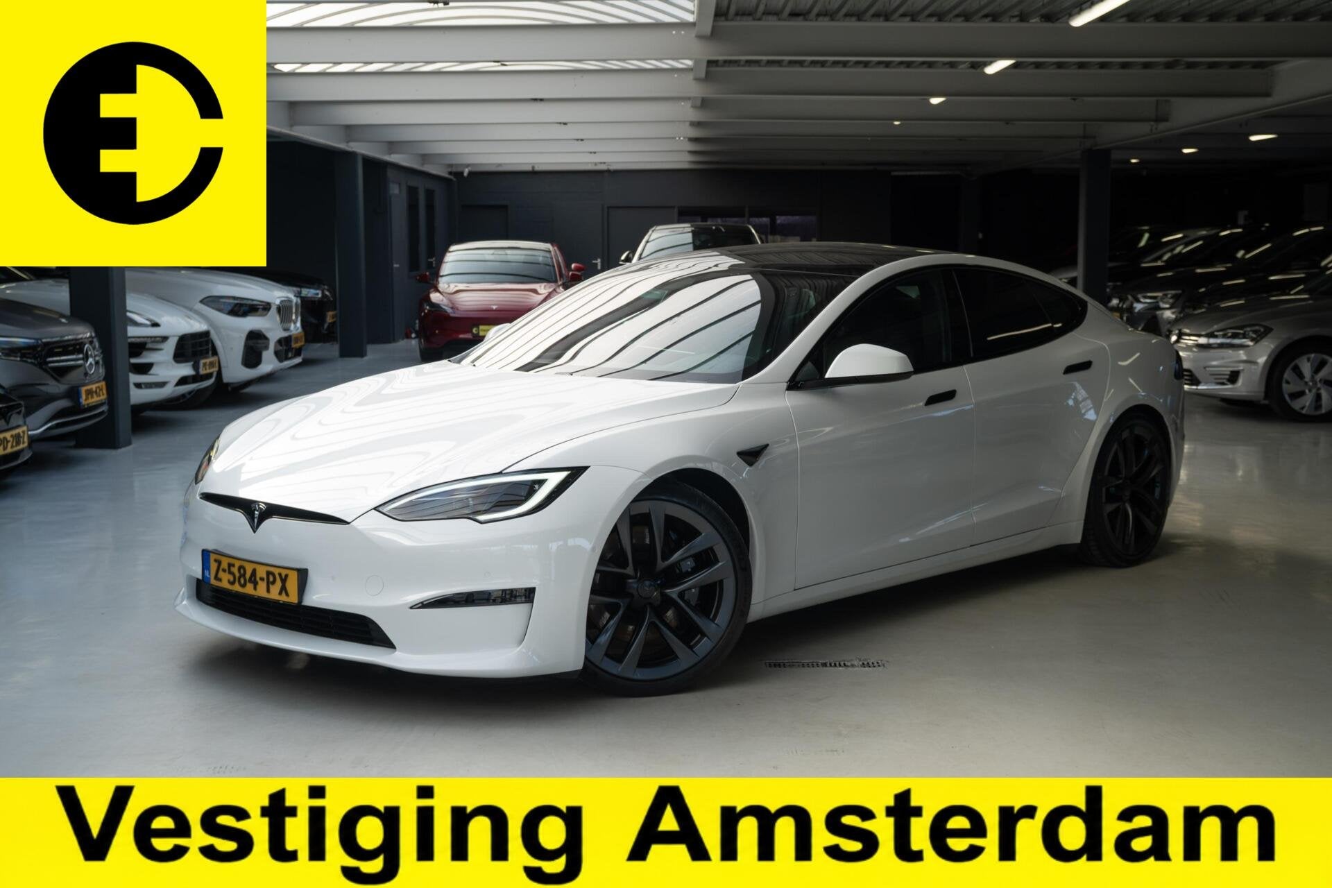 Tesla Model S Plaid+ | SoH 86,1% | 1020PK | Stoelverkoeling, Auto's, Tesla, Automaat, 110 €/maand, Model S, Wit