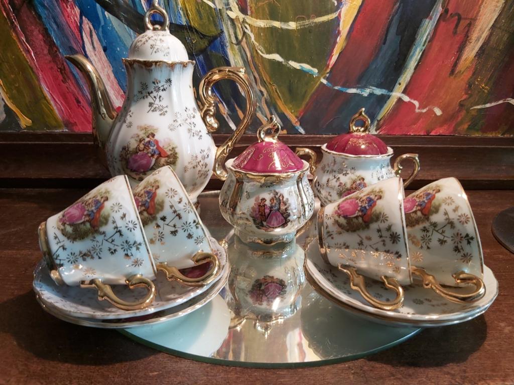 Mokka/Koffie/Thee Servies: Limoges, Antiek en Kunst, Ophalen of Verzenden