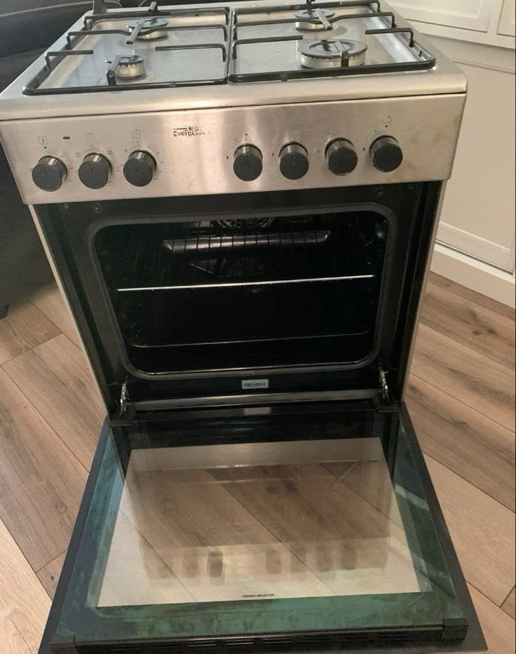 Everglades gasfornuis met oven, Witgoed en Apparatuur, Ophalen, Gebruikt, 4 kookzones, Gas
