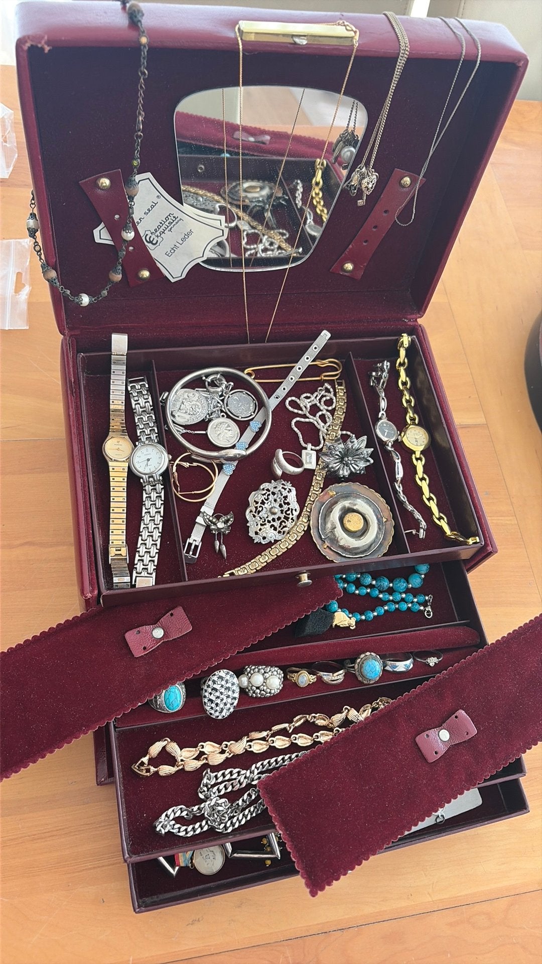 Sieradenkistje vol vintage sieraden, Verzenden, Overige materialen, Overige typen