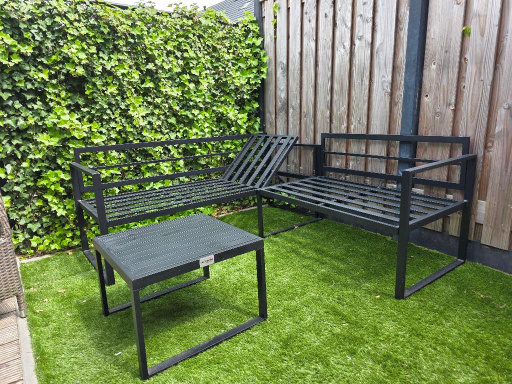 Loungeset, Ophalen, 5 zitplaatsen, Kunststof, Zo goed als nieuw