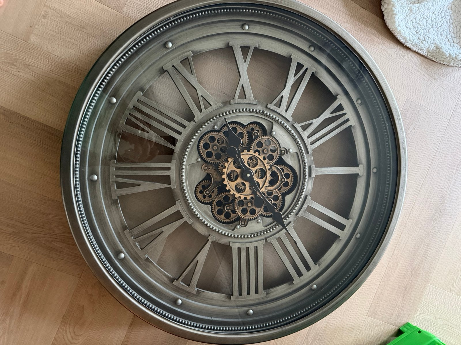 Grote Ronde Bronzen Wandklok - 80 cm doorsnee, werkend, Huis en Inrichting, Woonaccessoires | Klokken, Ophalen, Gebruikt, Analoog