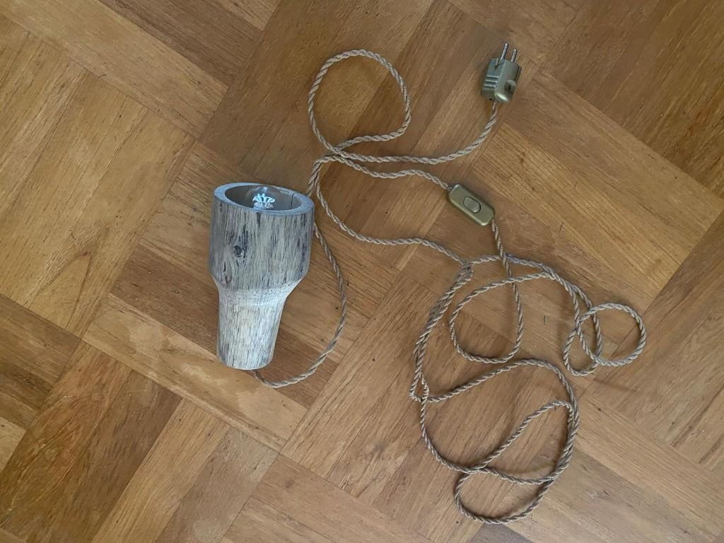 Unieke drijfhout hanglamp van Texels strand met touwsnoer, Nieuw, Ophalen of Verzenden, Minder dan 50 cm, Natuurlijk , driftwood