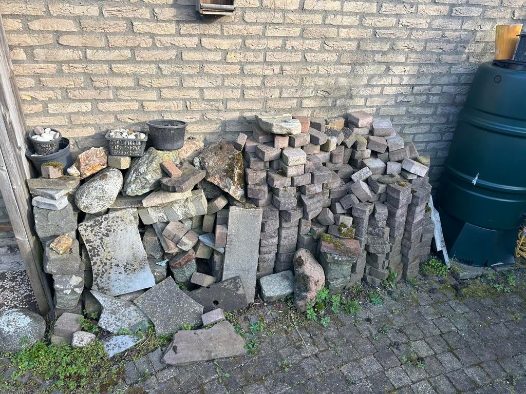 Klinkers en vijverstenen, Tuin en Terras, Grind, Keien en Split, Ophalen, Gebruikt