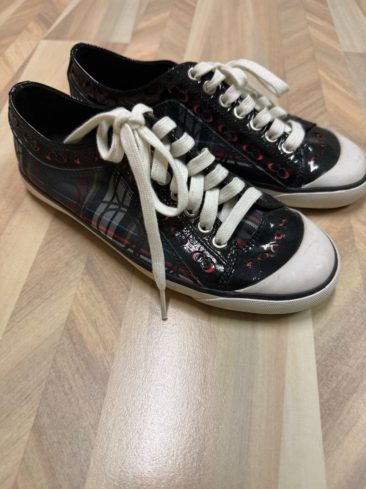 Coach Briar Tartan Plaid NIEUW, Zwart, Nieuw, Ophalen of Verzenden, Sneakers of Gympen
