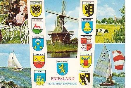 Ansichtkaart 	Friesland	5-luik	Molen	Zeilen, Verzenden, 1960 tot 1980, Gelopen, Friesland