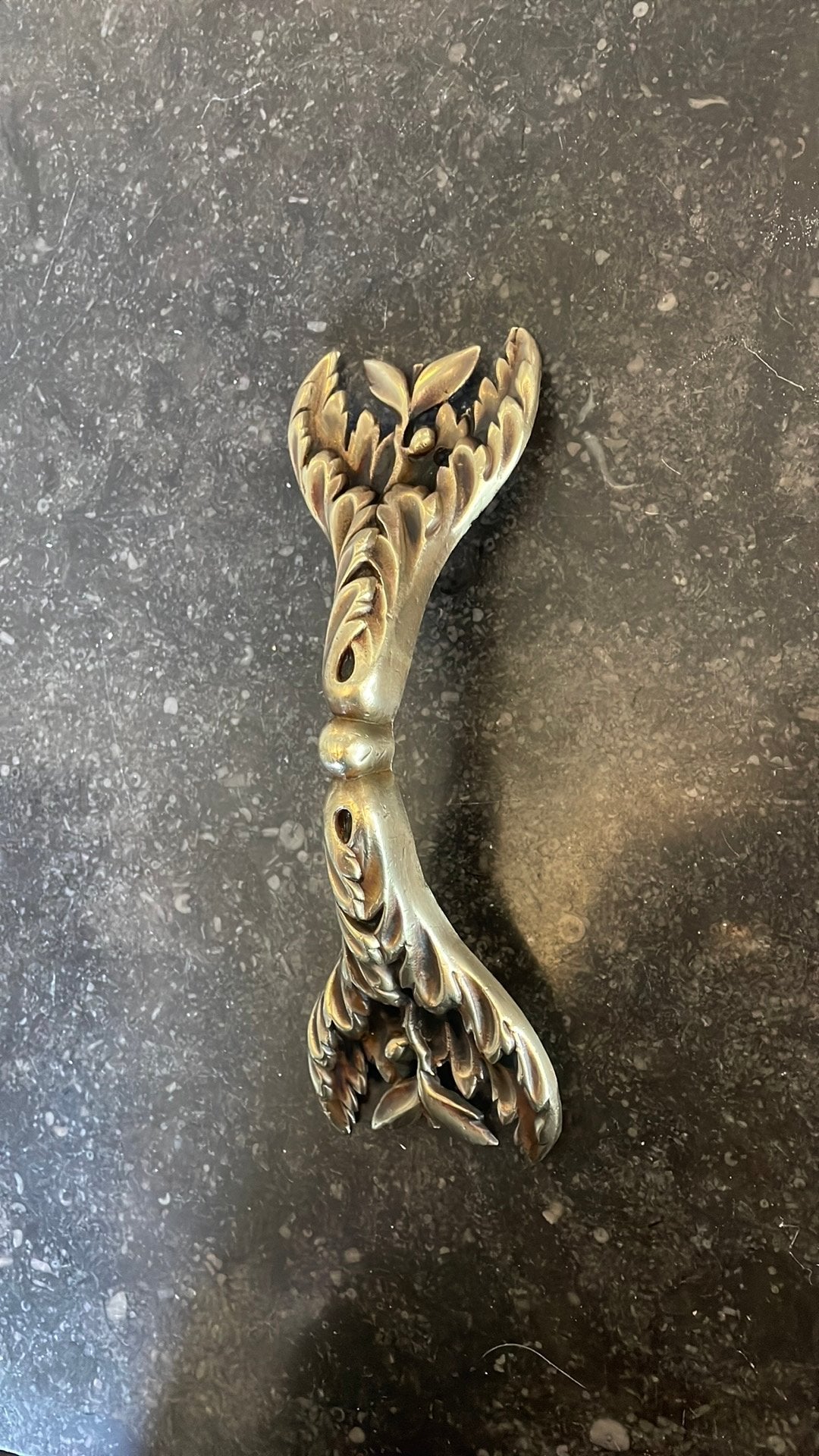 1x Antiek Brons Messing Meubel Ornament 21,5cm / Grote Greep, Antiek en Kunst, Ophalen of Verzenden