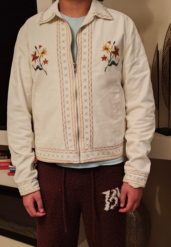 Unieke geborduurde jas met bloemenpatroon, Asos design, Wit, Ophalen of Verzenden, Zo goed als nieuw
