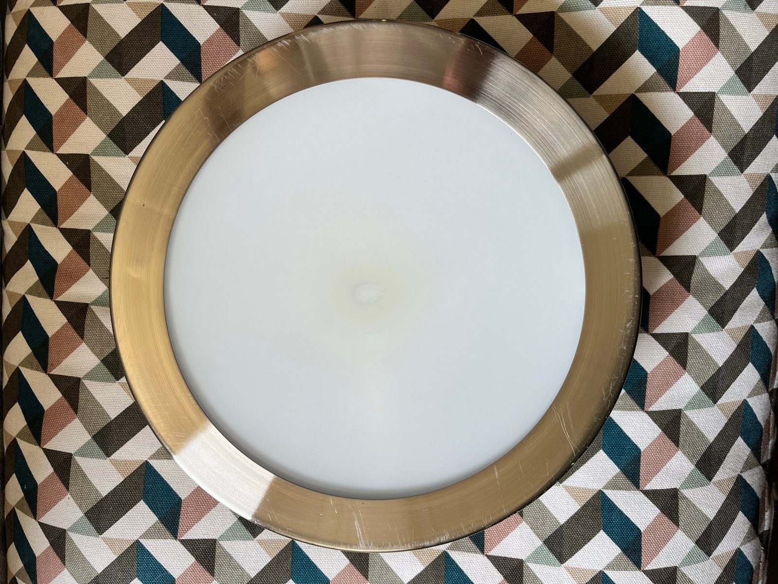 Deco Mode Plafondlamp E14 Max 60W - Geborsteld Metaal, Huis en Inrichting, Zilver, Gebruikt, Modern, E14 (klein)