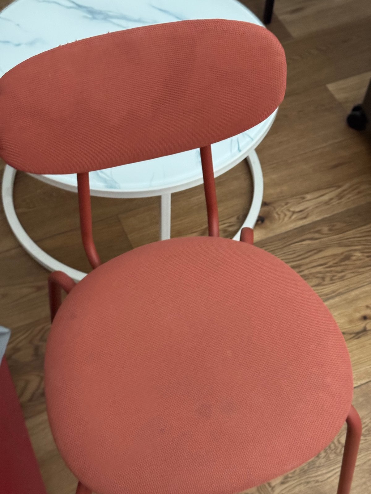 IKEA SANDSBERG eetkamerstoel terracotta rood, Ophalen, Zo goed als nieuw, Hout