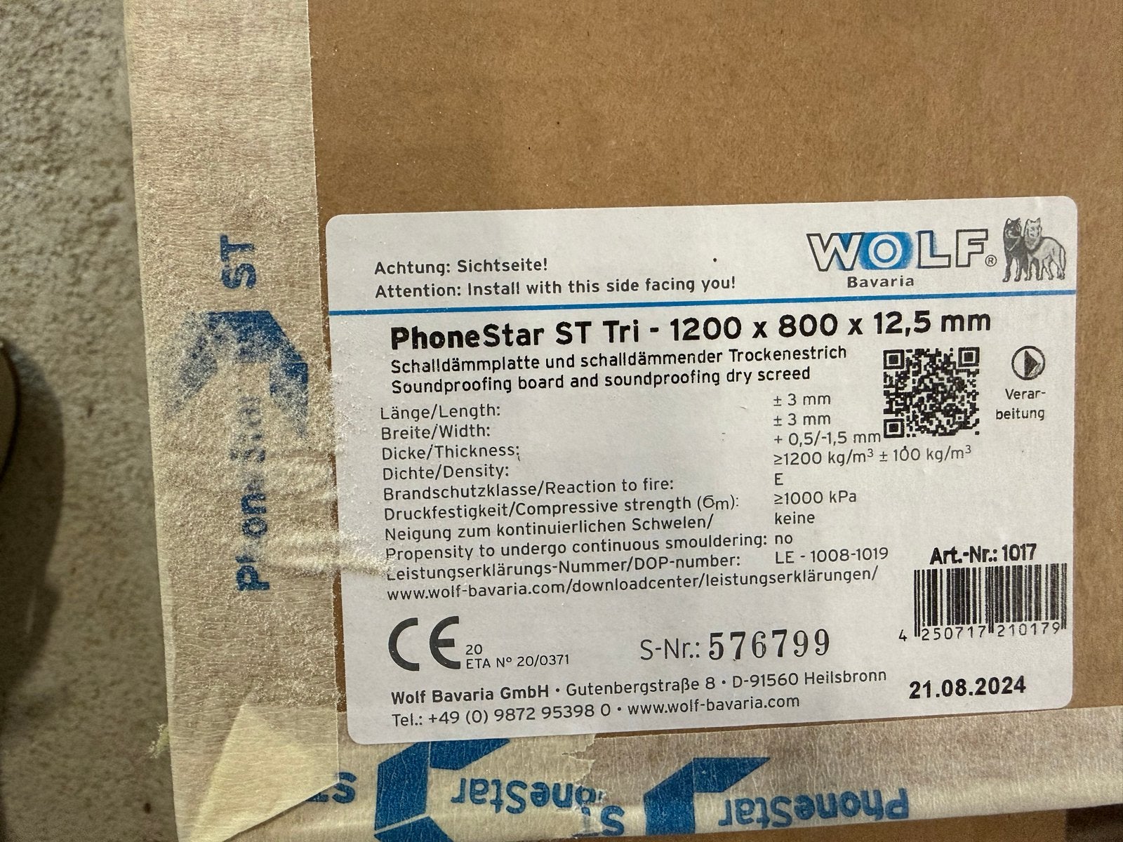 9x Wolf Bavaria PhoneStar ST Tri geluidsisolatieplaten, Overige materialen, Nieuw, 15 m² of meer, Vloerisolatie