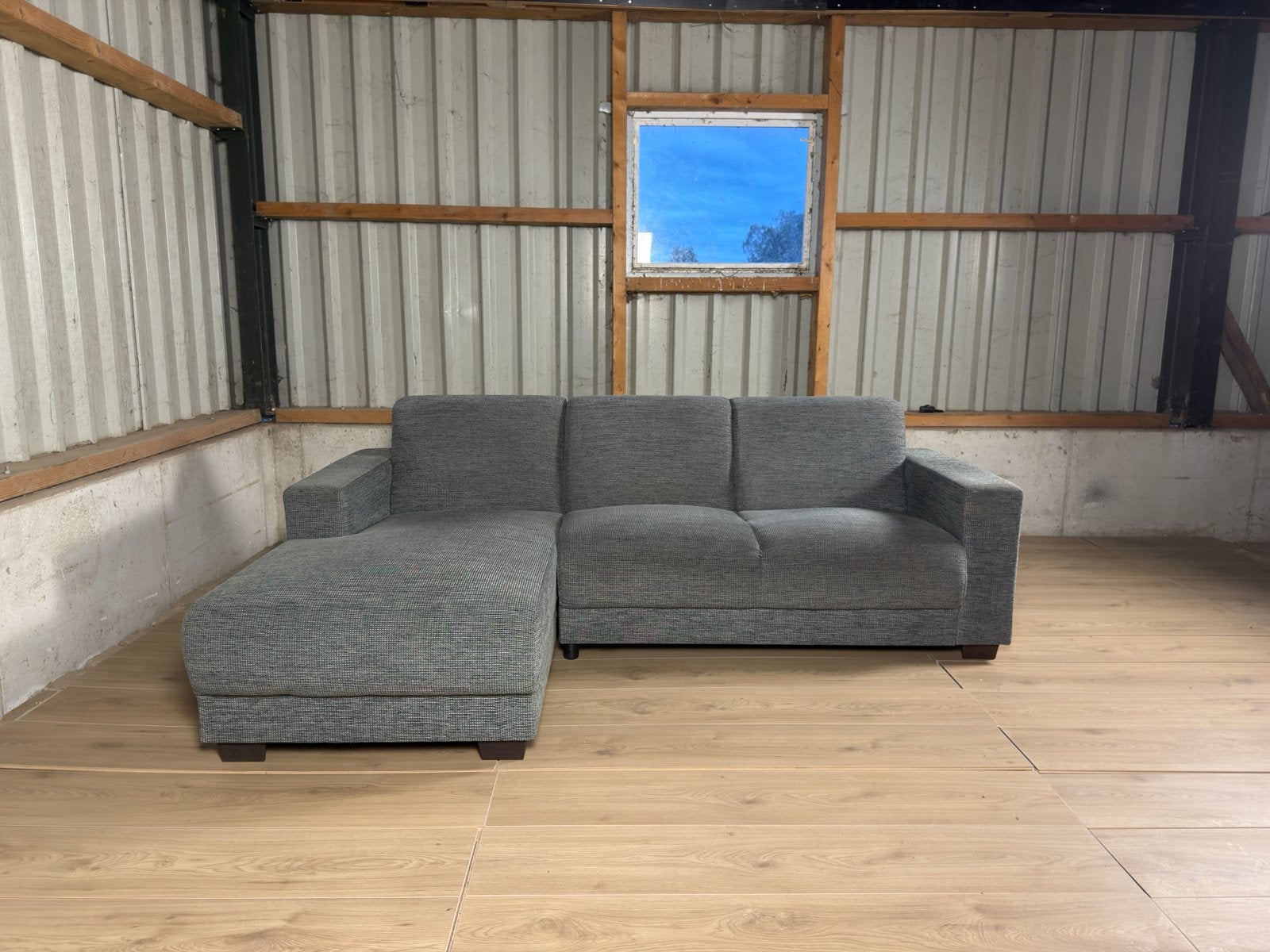 Moderne donkergrijze Hoekbank - GRATIS BEZORGING, Ophalen, Hoekbank, 75 tot 100 cm, Zo goed als nieuw
