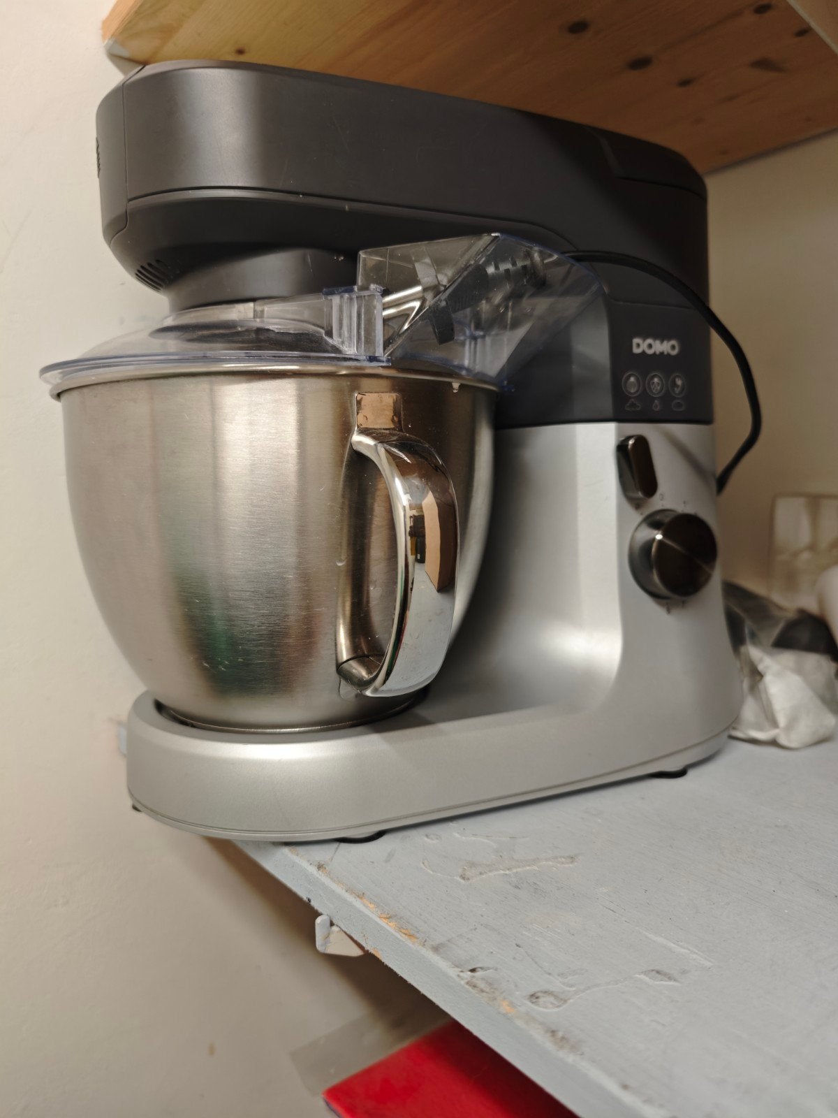 Domo Keukenrobot met RVS kom en accessoires, 4 liter of meer, 3 snelheden of meer, Ophalen of Verzenden, Zo goed als nieuw