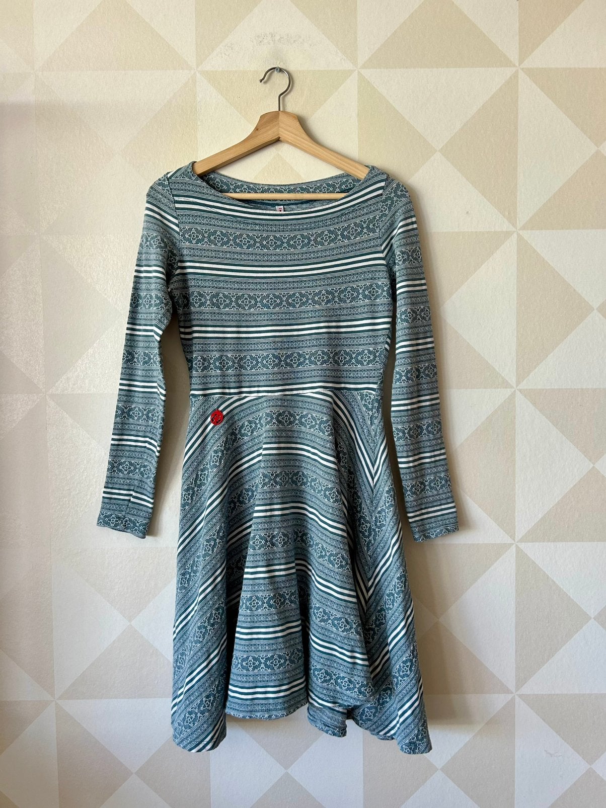 Blutgeschwister jurk bloem wit blauw S/36 zgan, Blauw, Ophalen of Verzenden, Zo goed als nieuw, Maat 36 (S)
