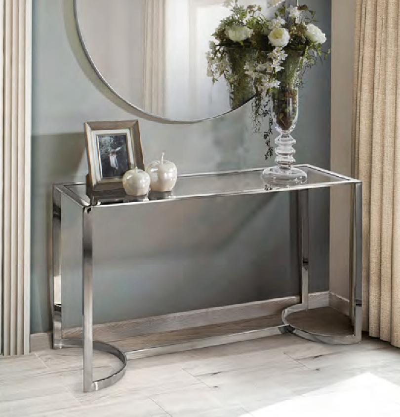 NIEUWE Luxe Sidetable Betsy schrijftafel RVS GLAS buro, Ophalen, Nieuw, Info@houseofcoco.nl, Maasbrachterweg 54 Echt