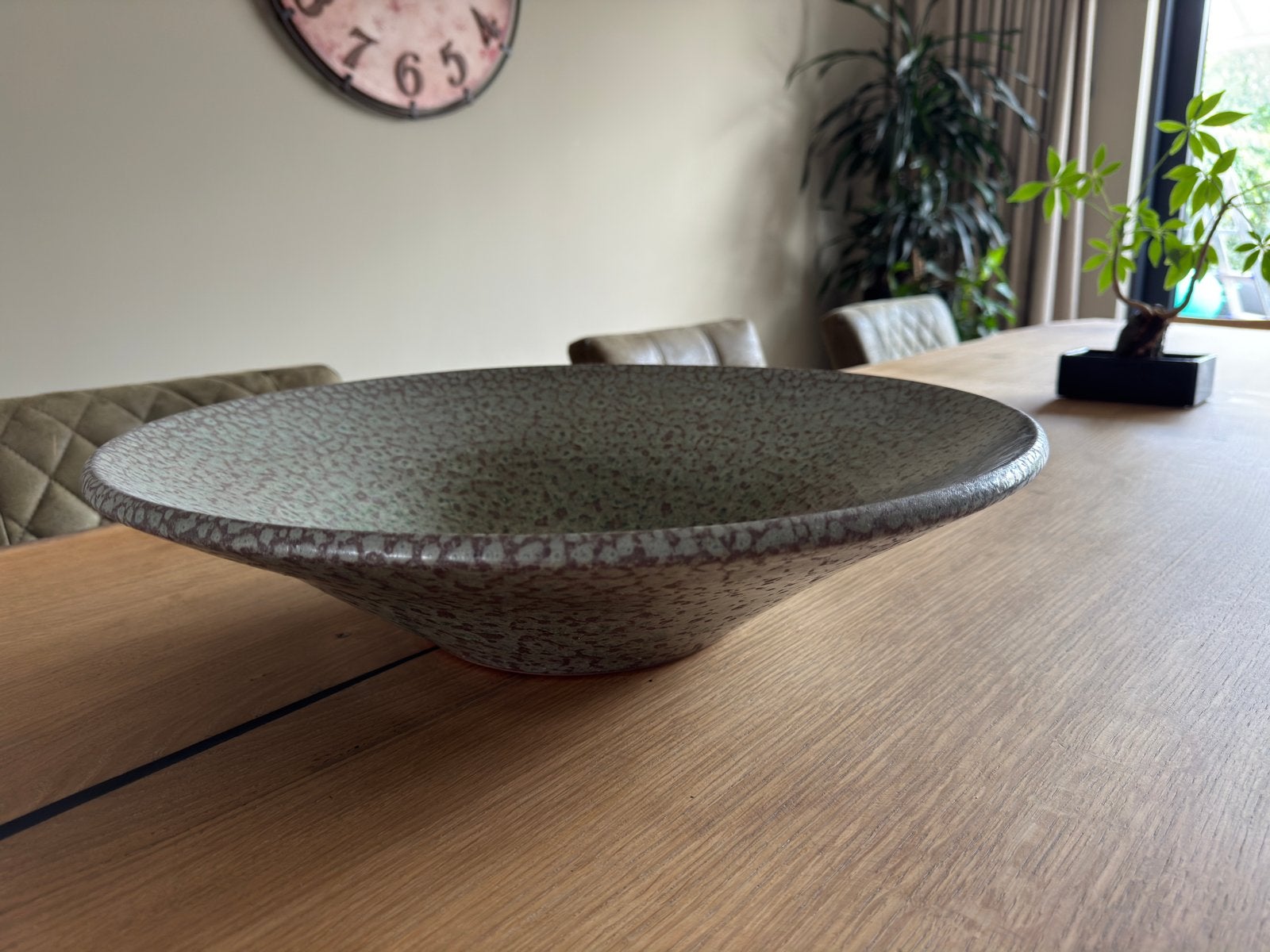 Decoratieve schaal met uniek gespikkeld design, Ophalen, Porselein of Keramiek, Schaal, Rond