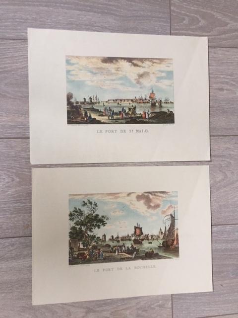 Le port de La Rochelle en Le Port de St. Malo prenten., Ophalen of Verzenden, 1940 tot 1960, Frankrijk