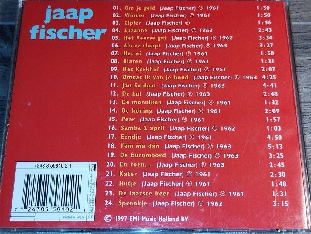 Jaap Fischer - De Liedjes Van Jaap Fischer, Ophalen of Verzenden, Zo goed als nieuw, Levenslied of Smartlap