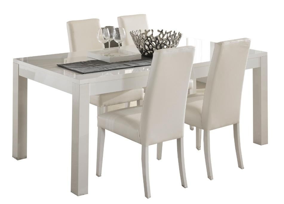 Eettafel witHoogglans MDF -Blok poten-sale, Huis en Inrichting, Tafels | Eettafels, Nieuw, 150 tot 200 cm, Rechthoekig, 50 tot 100 cm