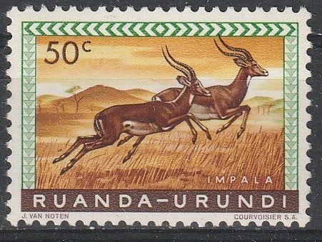 4412. Ruanda Urundi 164 pfr. Impala's, Ophalen of Verzenden, Overige landen, Postfris