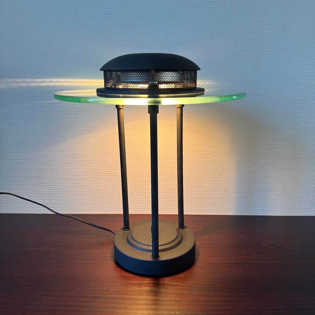 Vintage SMC Hallogeen Ufo Tafellamp met Dimmer Boxford, Ophalen, Gebruikt, Glas, Minder dan 50 cm