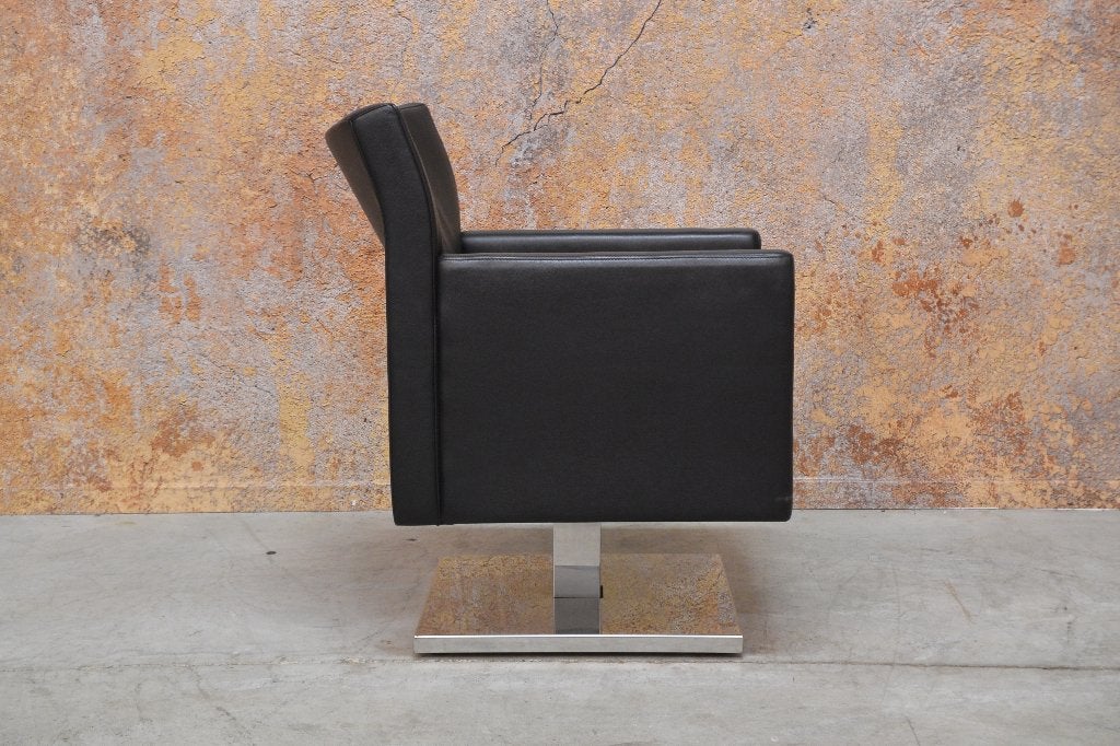 ZGANieuw zwarte leren Jori Kubolo design draaifauteuil, Jori, 75 tot 100 cm, Ophalen of Verzenden, Jori