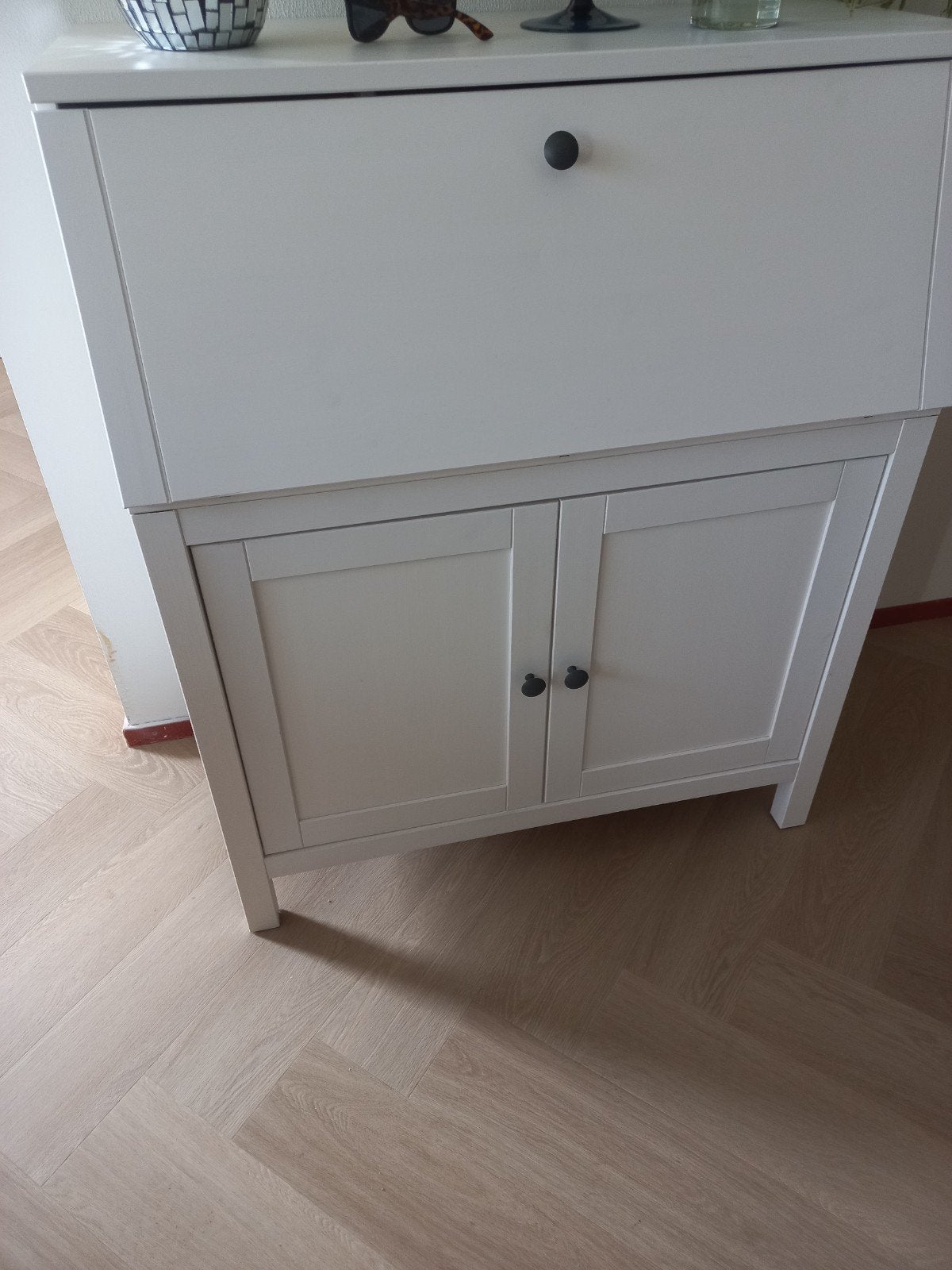 IKEA Secretaire Bureau - Wit, Compact en Praktisch, Ophalen, Opbergruimte, Gebruikt, Secretaire