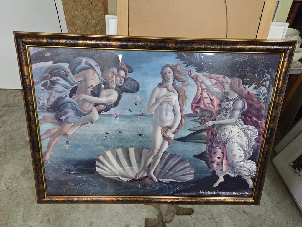 De Geboorte van Venus - Botticelli reproductie, Antiek en Kunst, Ophalen of Verzenden