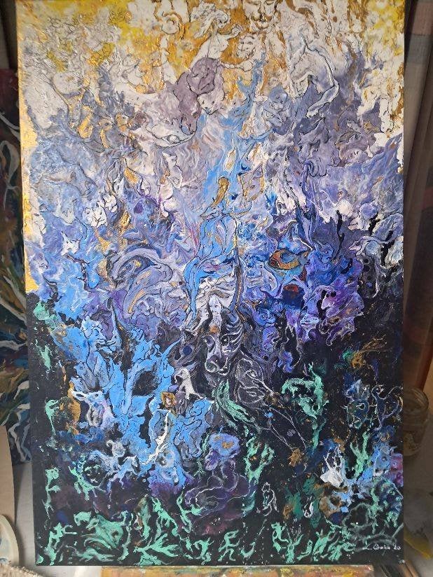 schiderijen van mijn eigen stjl, Acrylverf, Ophalen of Verzenden, Ophangklaar, Hout