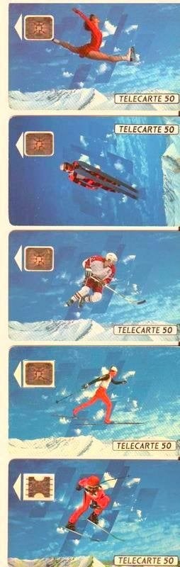 telefoonkaarten 5 stuks Olympische spelen 1992, Ophalen of Verzenden