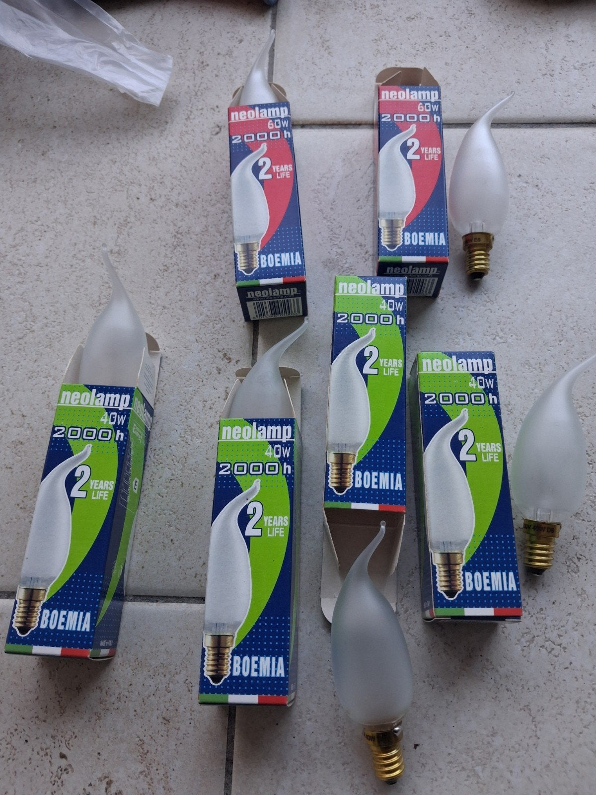 Boemia Neolamp Gloeilampen E14 40W/60W Kaarsvlam, Gloeilamp, E14 (klein), Nieuw, Overige merken