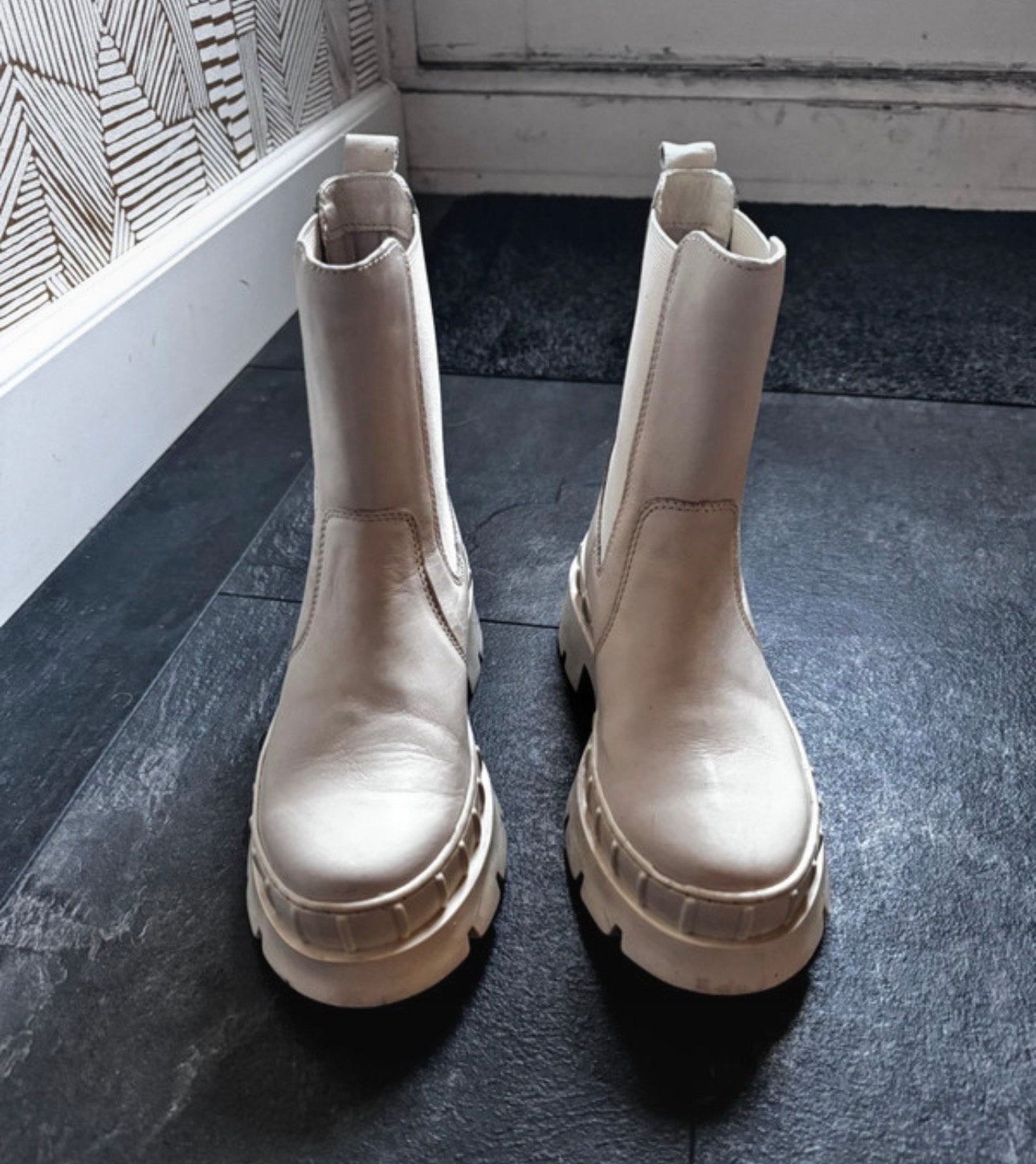Leren boots creme kleur nieuw, Ophalen of Verzenden, Zo goed als nieuw, Beige