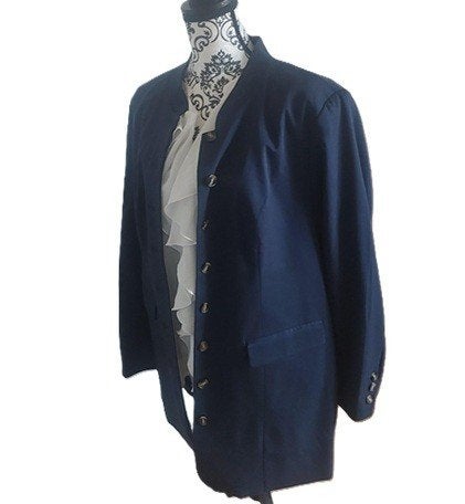 Longline Blazer navy maat 46 z.g.a.n., Kleding | Dames, Verzenden, Zo goed als nieuw, Maat 46/48 (XL) of groter, Blauw