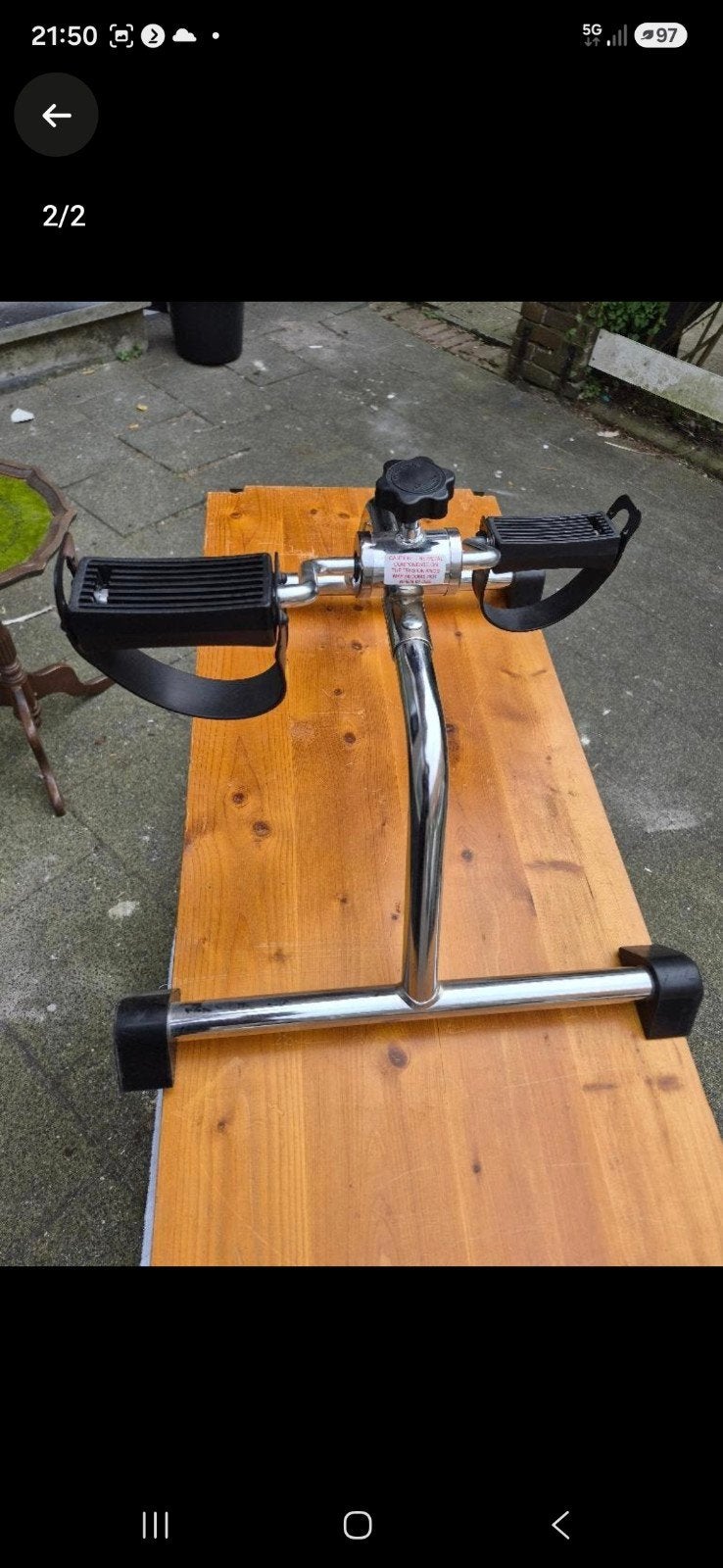 Pedaal exerciser, mini-hometrainer, grijs RVS, Ophalen, Zo goed als nieuw, Benen, Overige typen